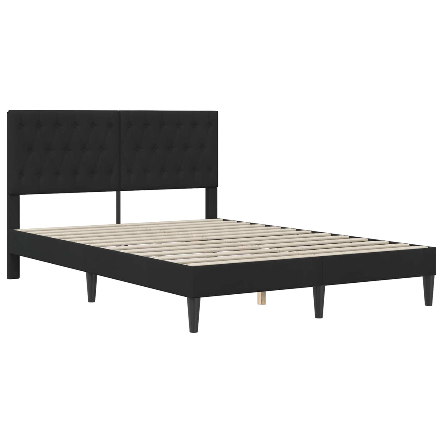 Cadru de pat cu saltea cu headboard Negru 120 x 190 cm Catifea