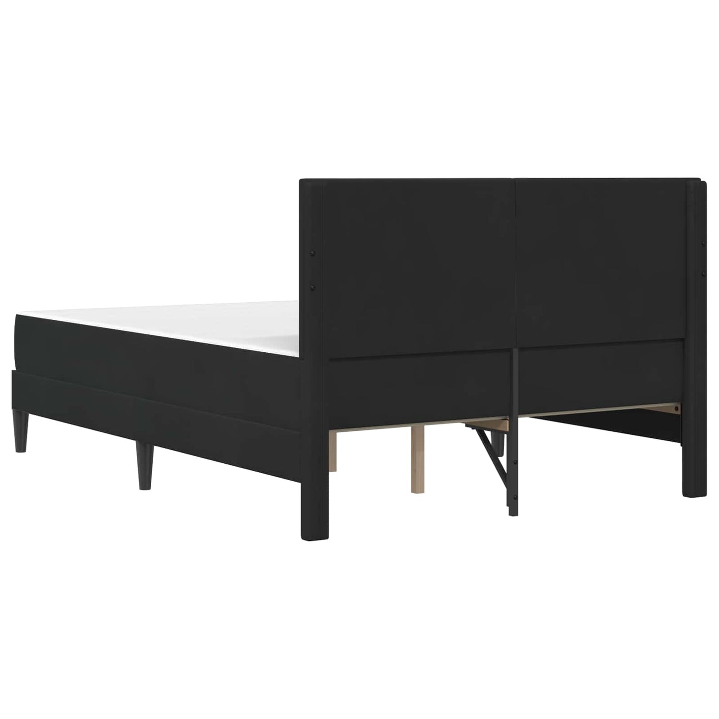 Cadru de pat cu saltea cu headboard Negru 120 x 190 cm Catifea