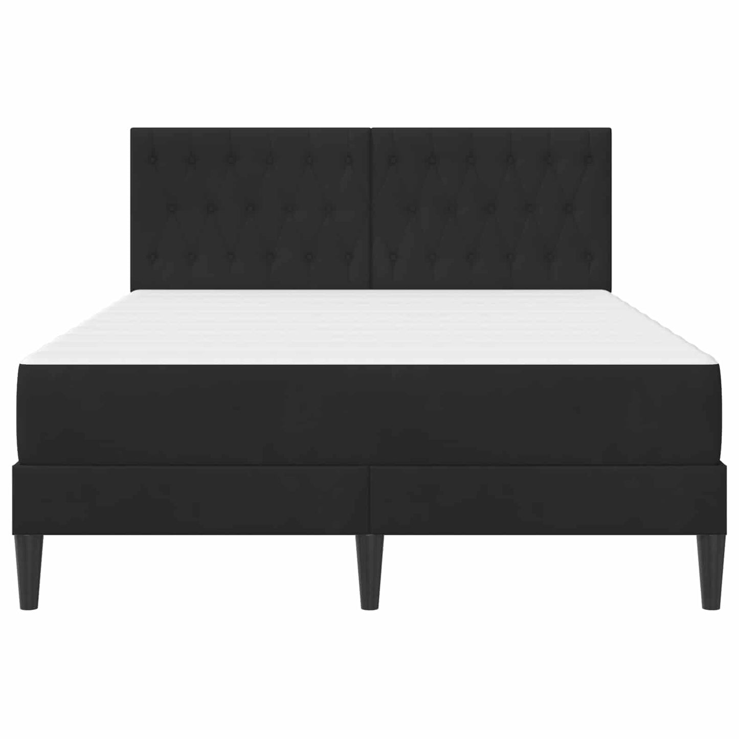 Cadru de pat cu saltea cu headboard Negru 120 x 190 cm Catifea