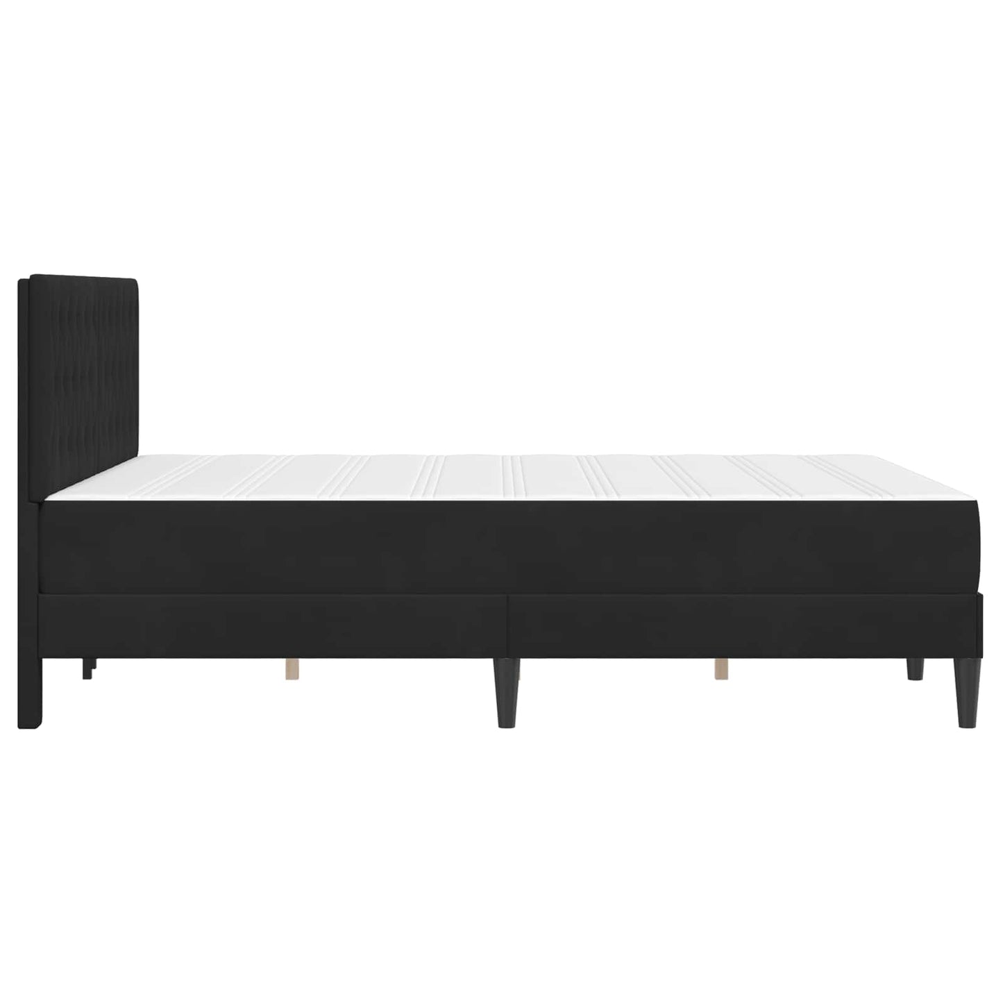 Cadru de pat cu saltea cu headboard Negru 120 x 190 cm Catifea