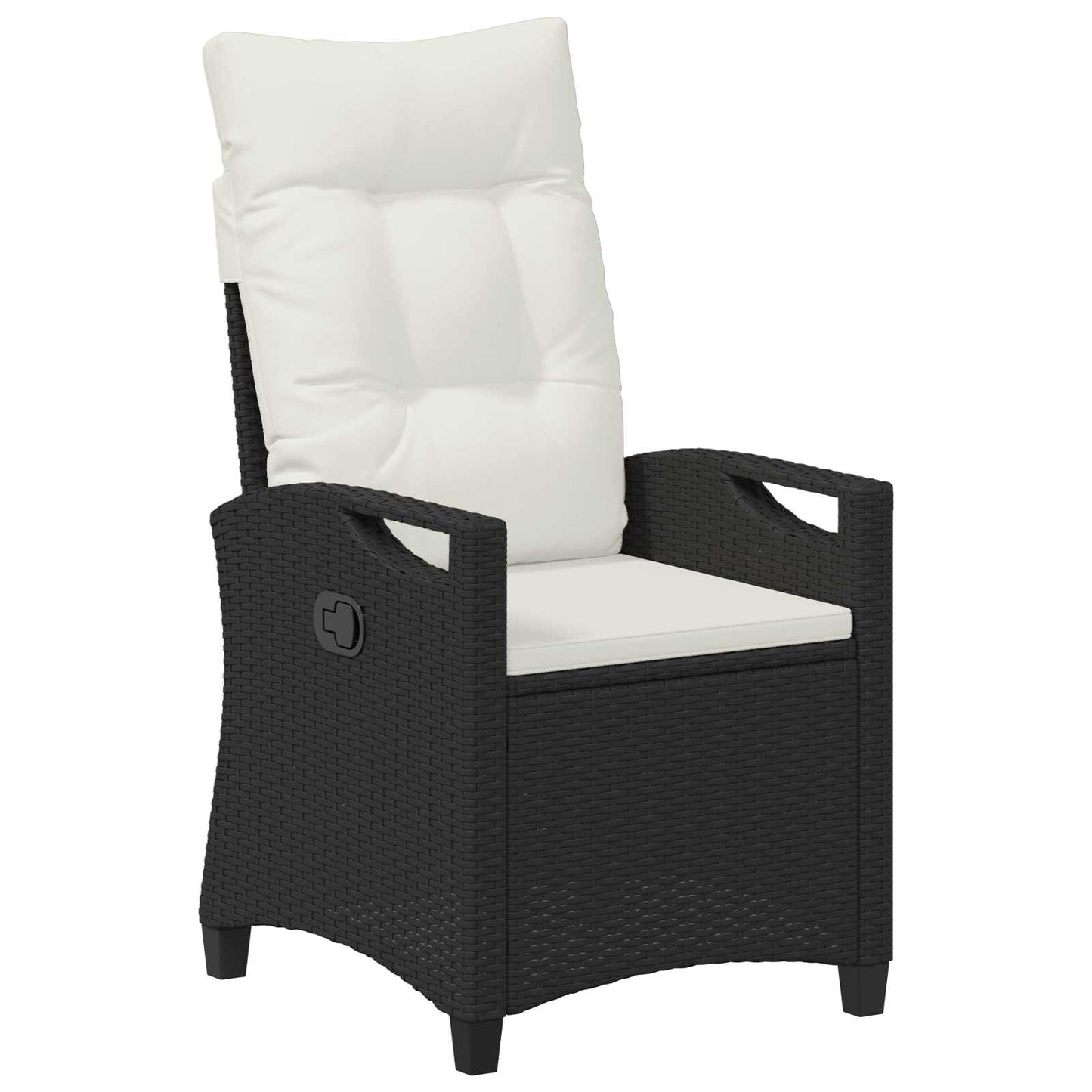 Scaun de grădină rabatabil Negru și Crem 56 x 60 x 112 cm