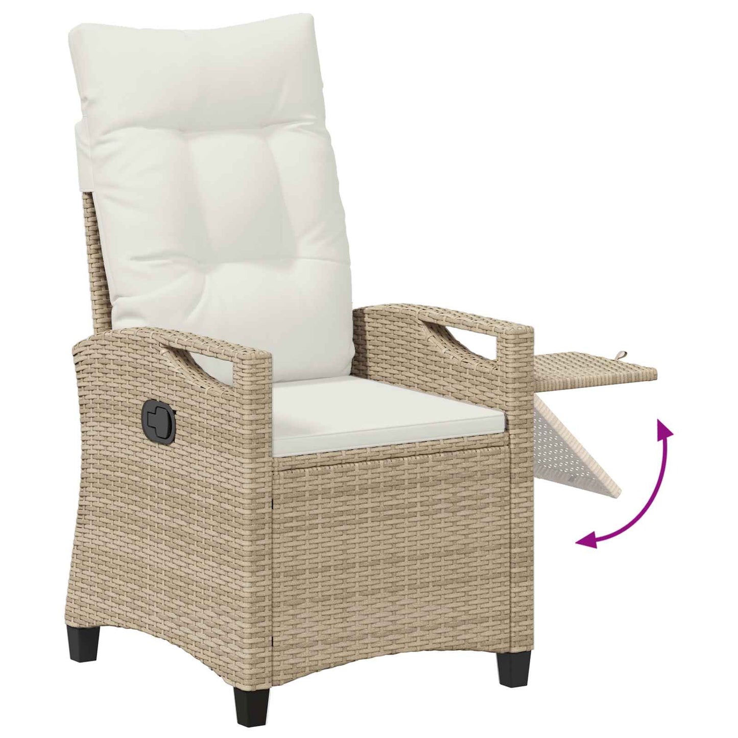 Scaun de grădină rabatabil Bej și crem 56 x 60 x 112 cm