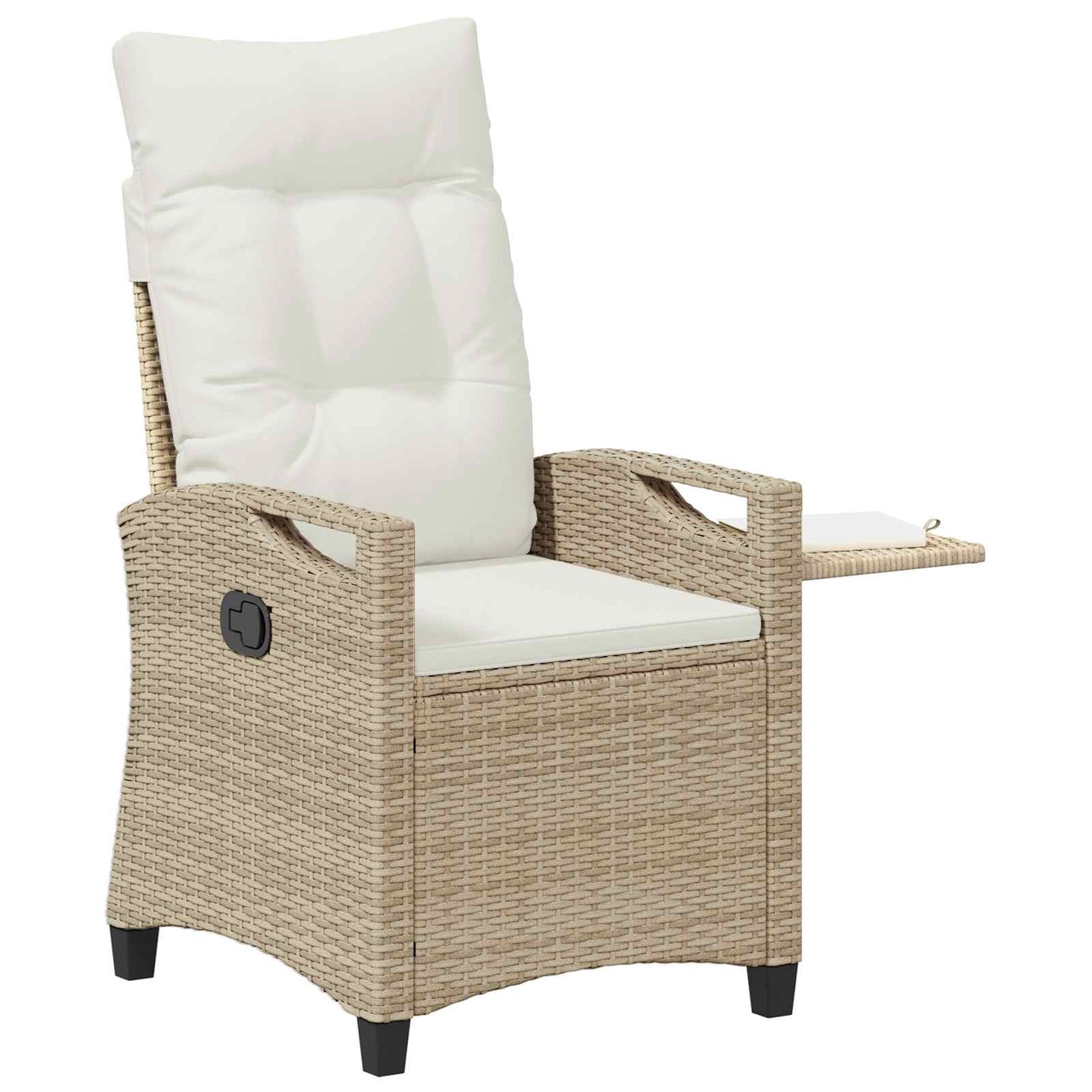 Scaun de grădină rabatabil Bej și crem 56 x 60 x 112 cm