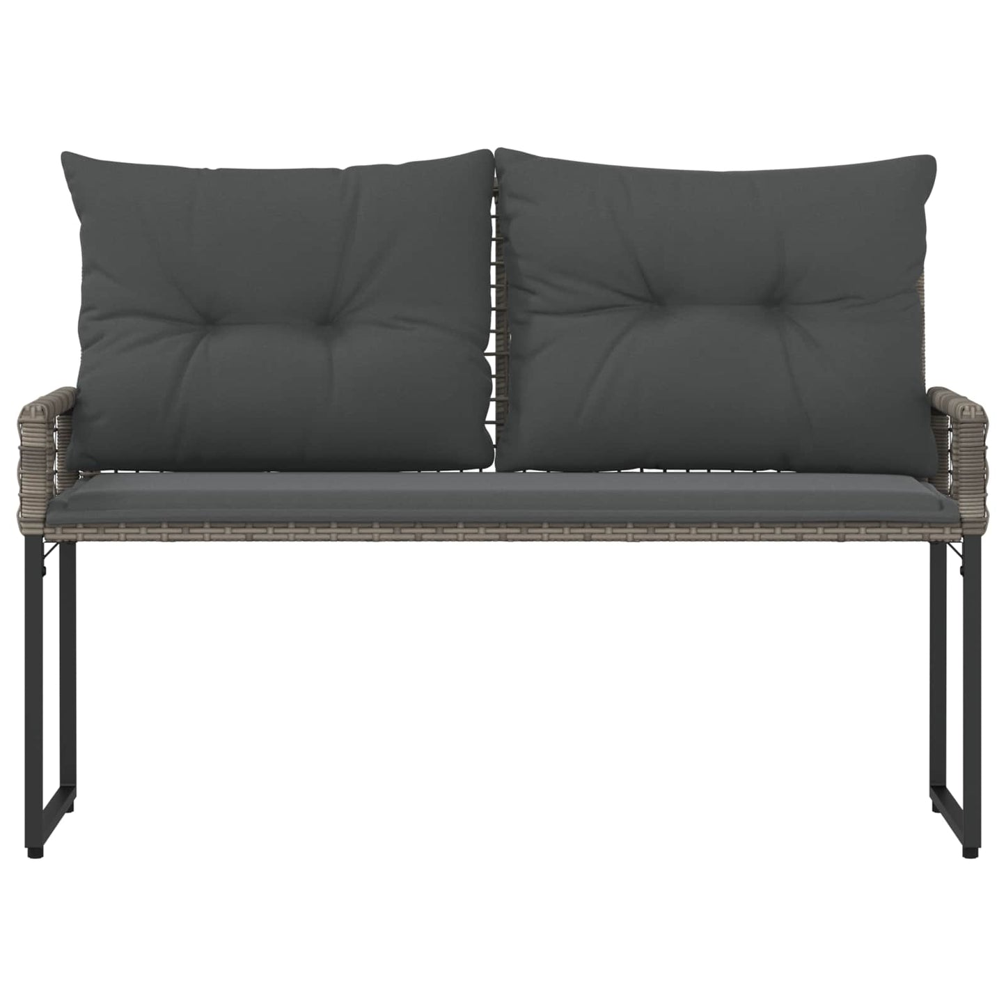 Bancă de exterior Gri 118 x 55 x 82 cm Ratan PE și țesătură