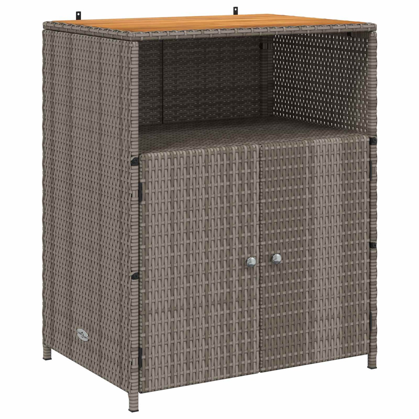 Dulap cu raft Gri 70 x 50 x 87 cm Poliester și Rattan Roly