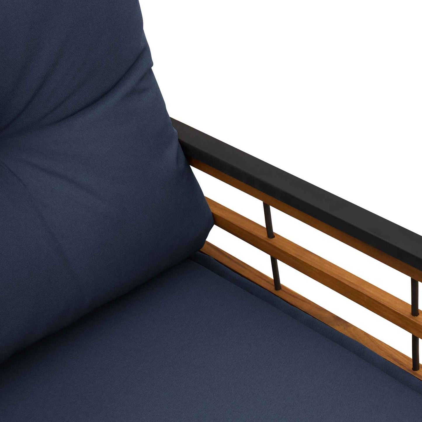 Bancă cu strat din lemn cu pernă Bleumarin 114 x 55 x 77 cm