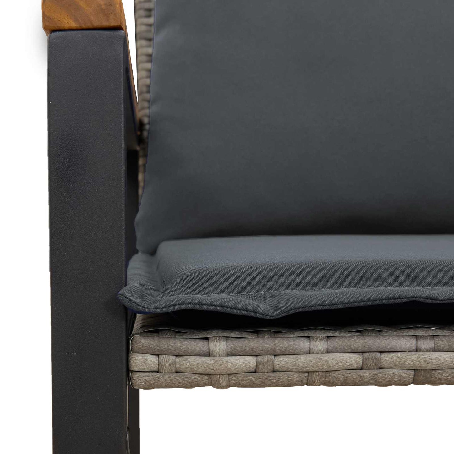 bancă cu pernă Gri și gri închis 115 x 65 x 72 cm Ratan