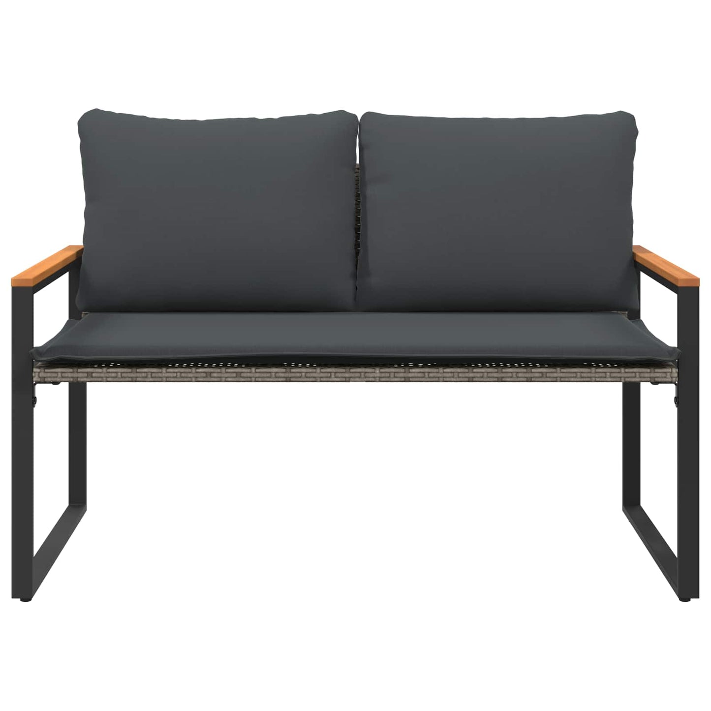 bancă cu pernă Gri și gri închis 115 x 65 x 72 cm Ratan