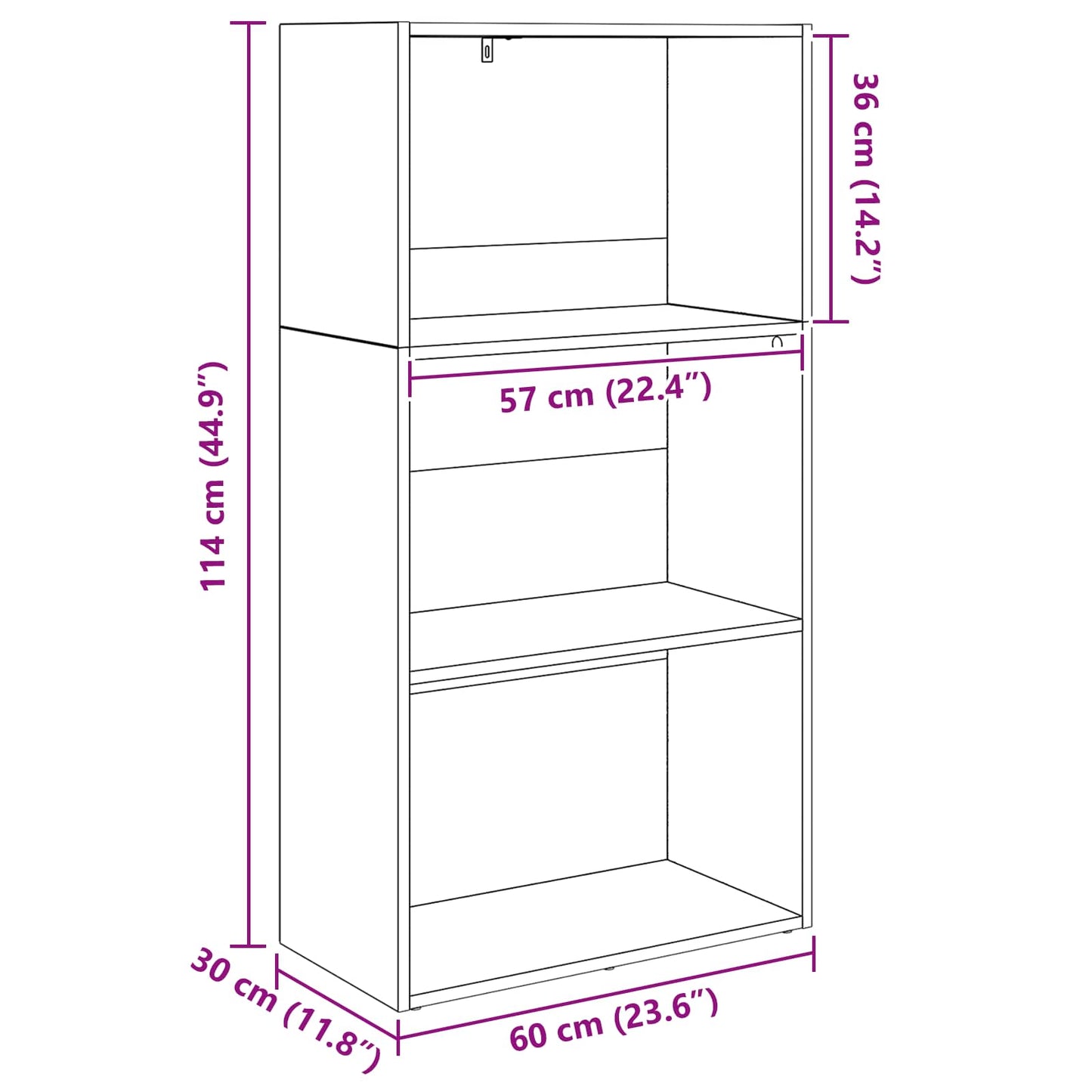 Raft pentru cărți Stejar Negru 60 x 30 x 76.5 cm Lemn compozit