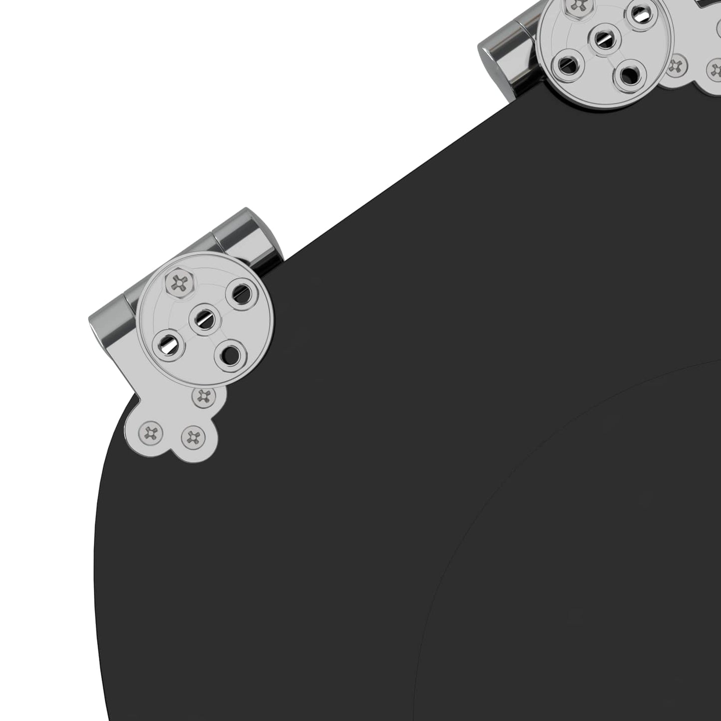 Capac de toaletă cu închidere lentă 2 pcs Negru 44 x 38 cm