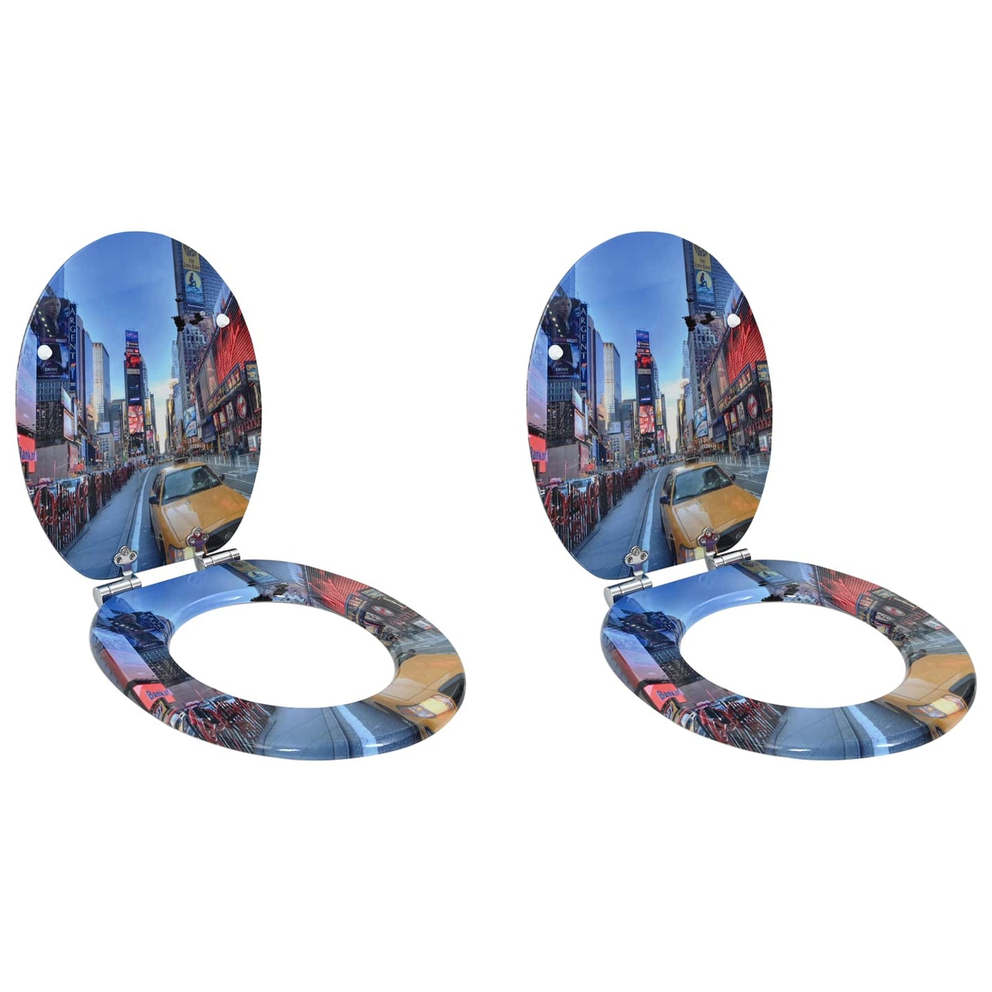 Capac de toaletă cu închidere lentă 2 pcs Multicolour Placă MDF