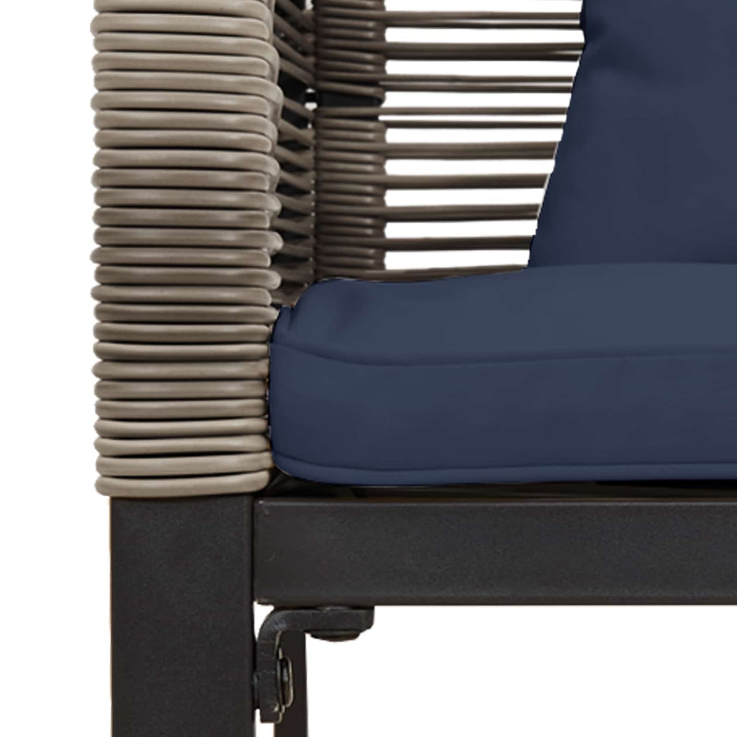 Bancă de exterior Gri și albastru marin 117 x 54 x 74.5 cm