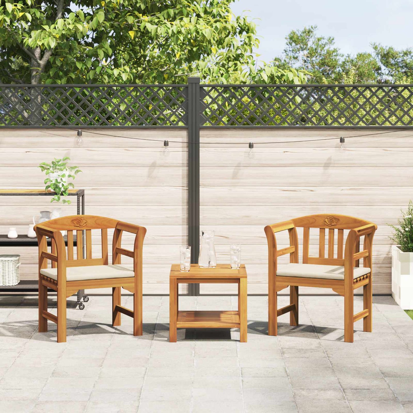 bancă cu pernă Finisaj cu ulei natural 68,5 x 46 x 82,5 cm