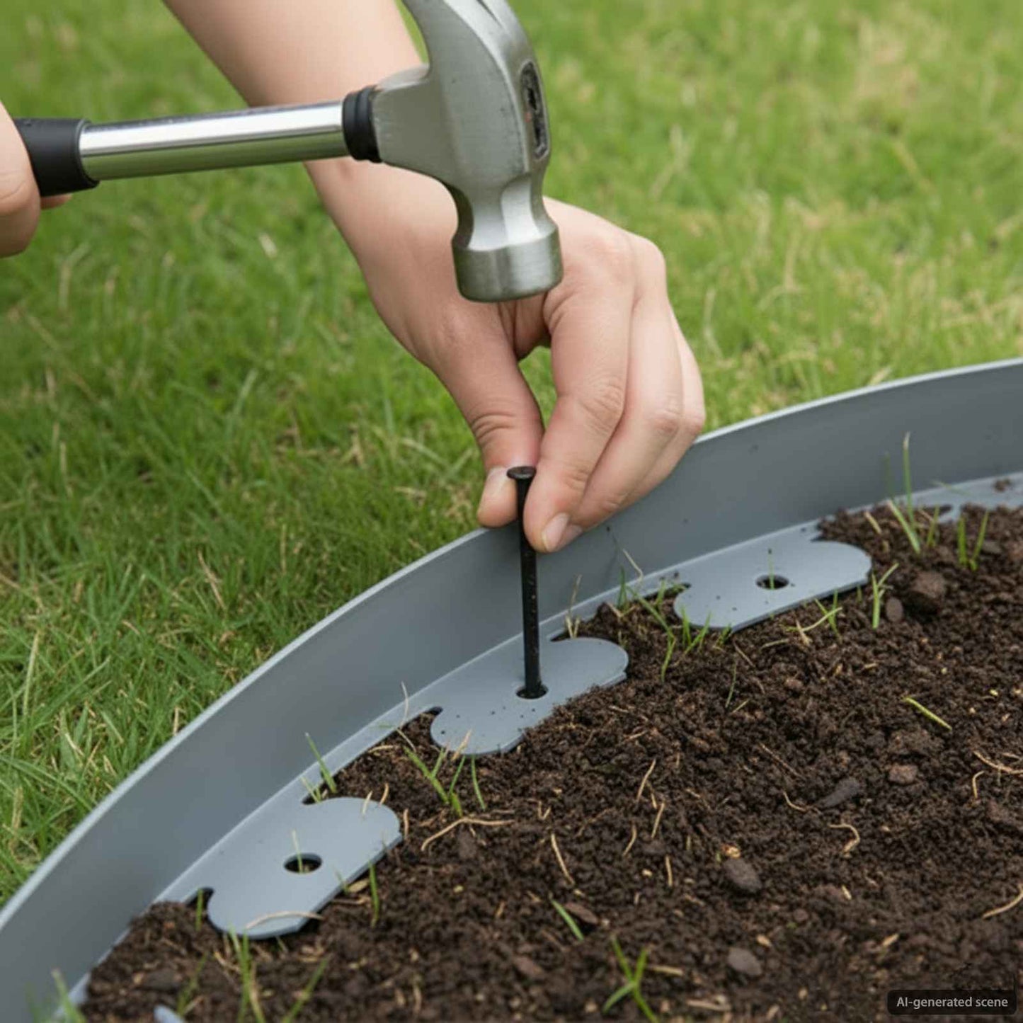 Borduri pentru gazon Gri 2000 x 4 x 5 cm Plastic