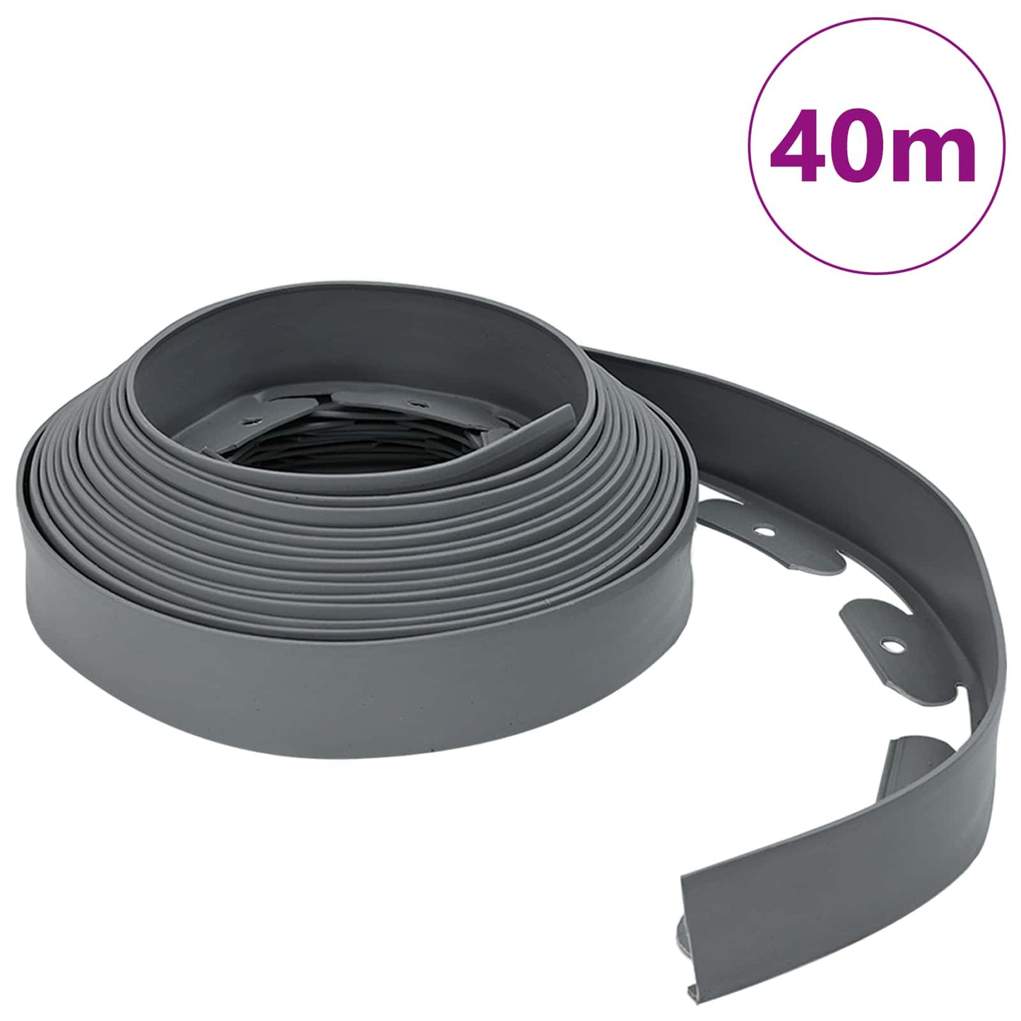 Borduri pentru gazon Gri 4000 x 4 x 5 cm Plastic