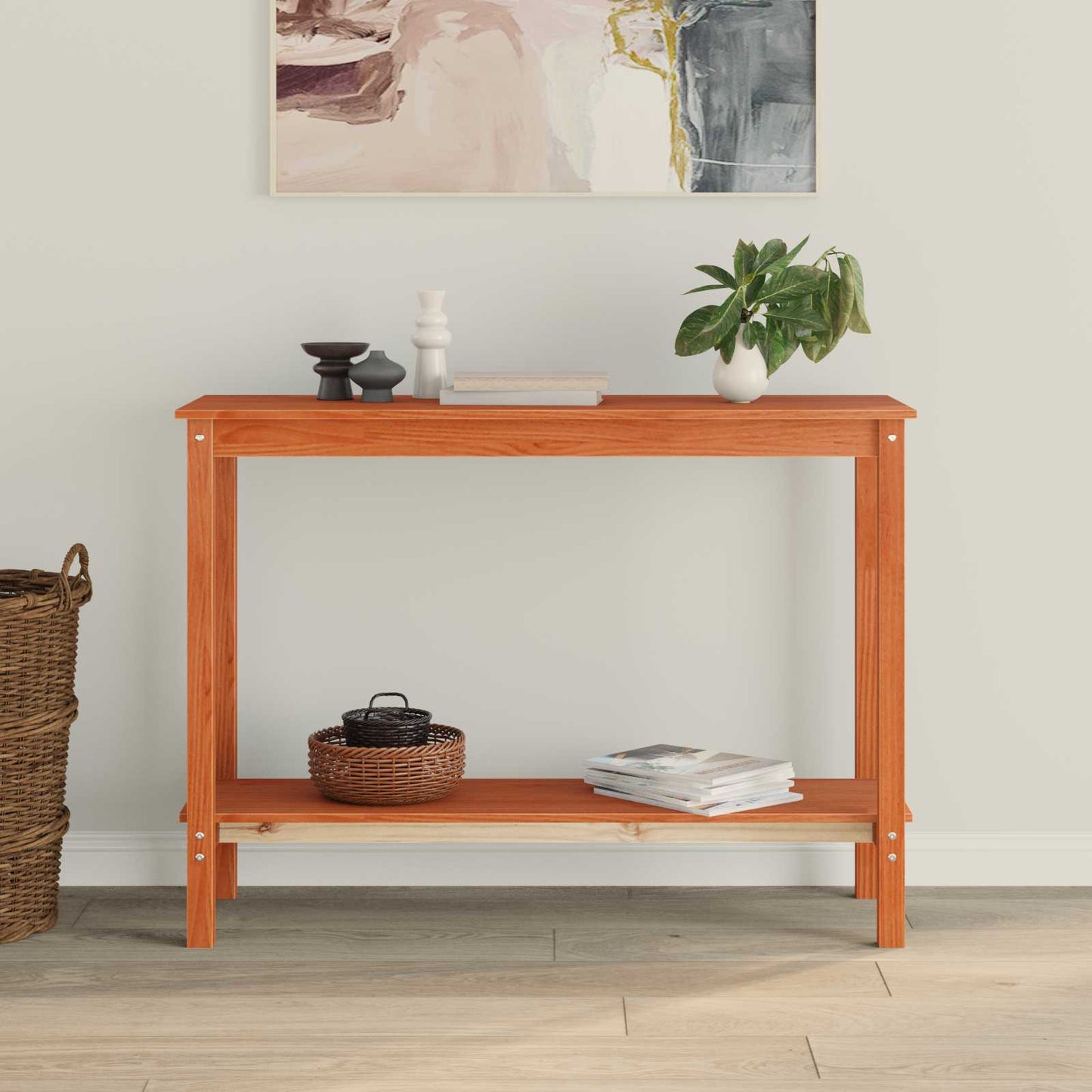 Masă de consolă Maro Ceară 110 x 40 x 80 cm Lemn masiv de pin