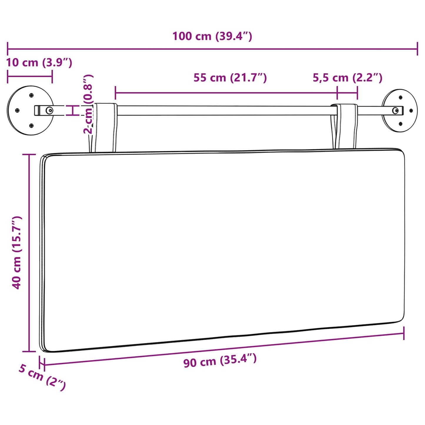 Cap de pat suspendat Pe perete Simplu Țesătură din corduroy