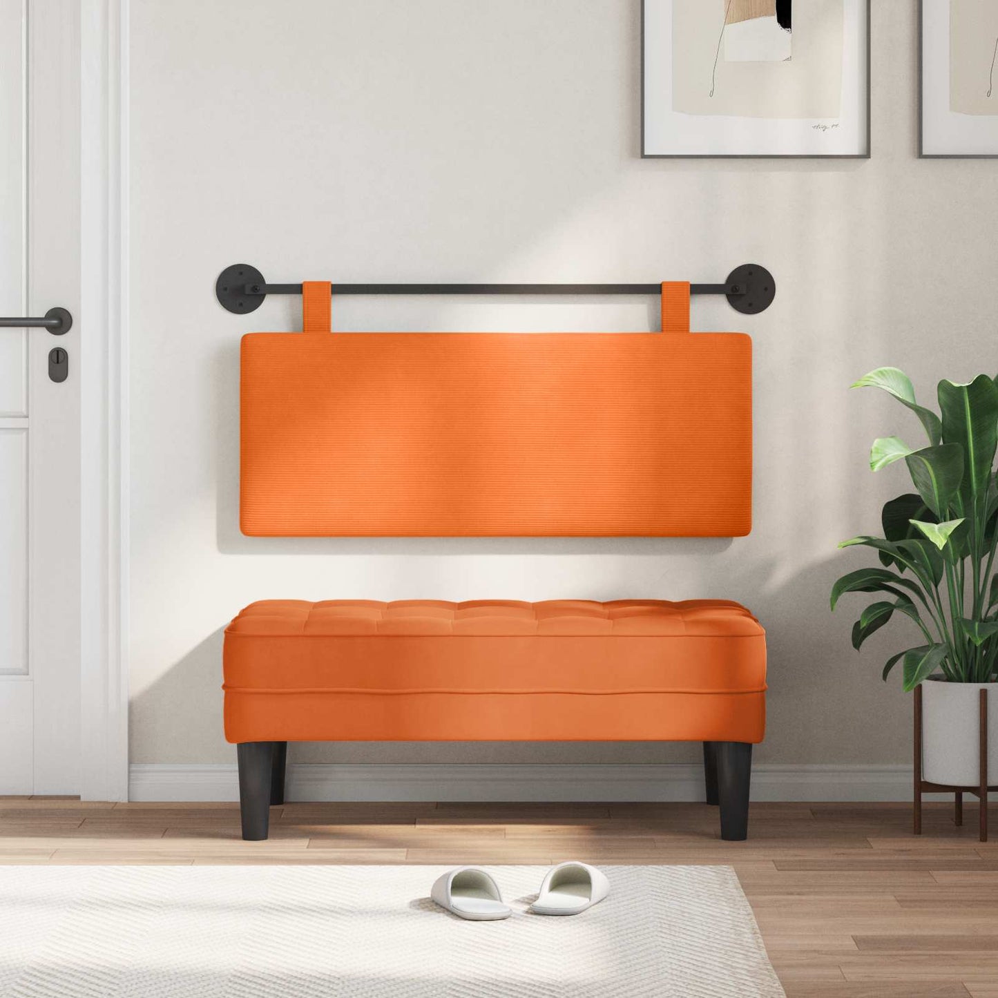 Cap de pat suspendat Pe perete Simplu Țesătură din corduroy