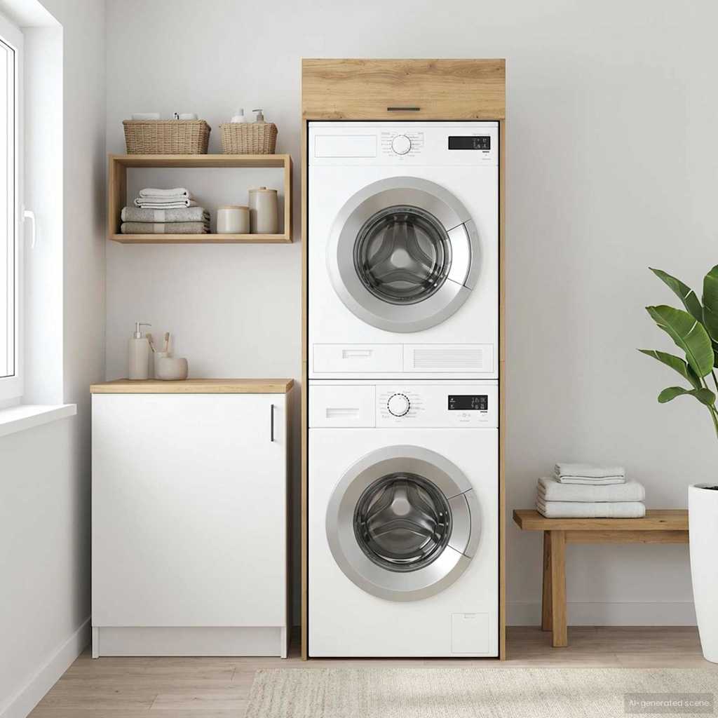 Dulap pentru mașina de spălat Stejar Artizanal Lemn compozit