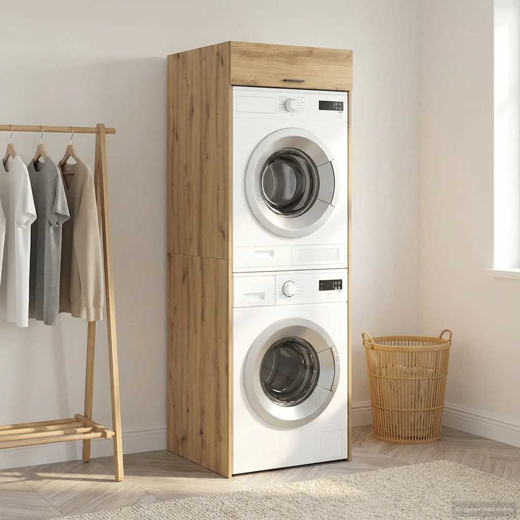 Dulap pentru mașina de spălat Stejar Artizanal Lemn compozit