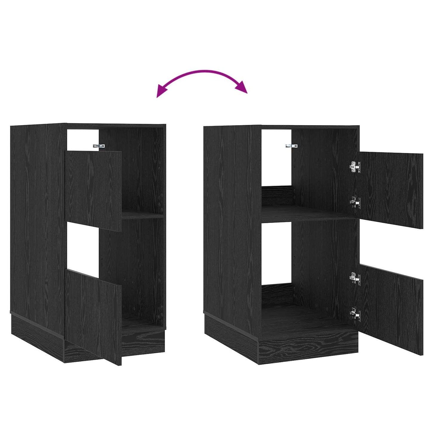 Dulap de rufe Stejar Negru 50 x 68 x 102 cm Lemn compozit