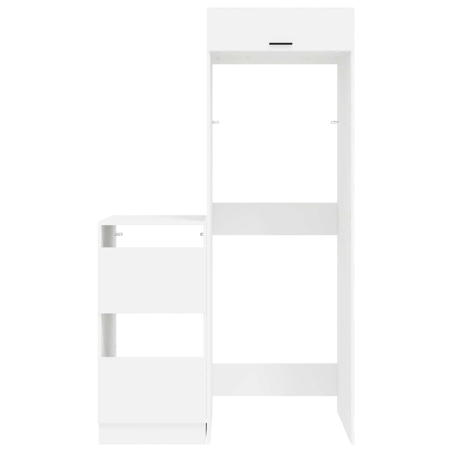 Set dulap de rufe cu depozitare 2 pcs Alb Lemn prelucrat