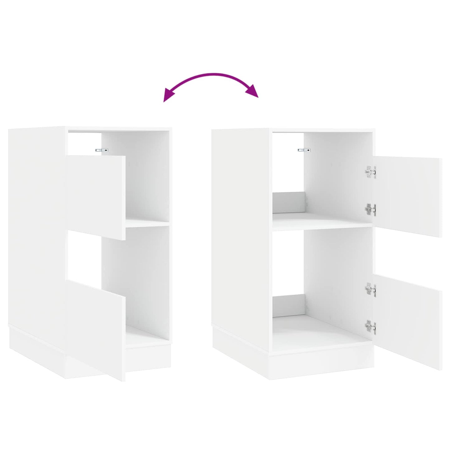 Set dulap de rufe cu depozitare 2 pcs Alb Lemn prelucrat