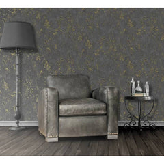 DUTCH WALLCOVERINGS Tapet model marmură, negru și auriu