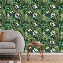 DUTCH WALLCOVERINGS Tapet Eden, negru și verde închis