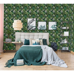 DUTCH WALLCOVERINGS Tapet Eden, negru și verde închis