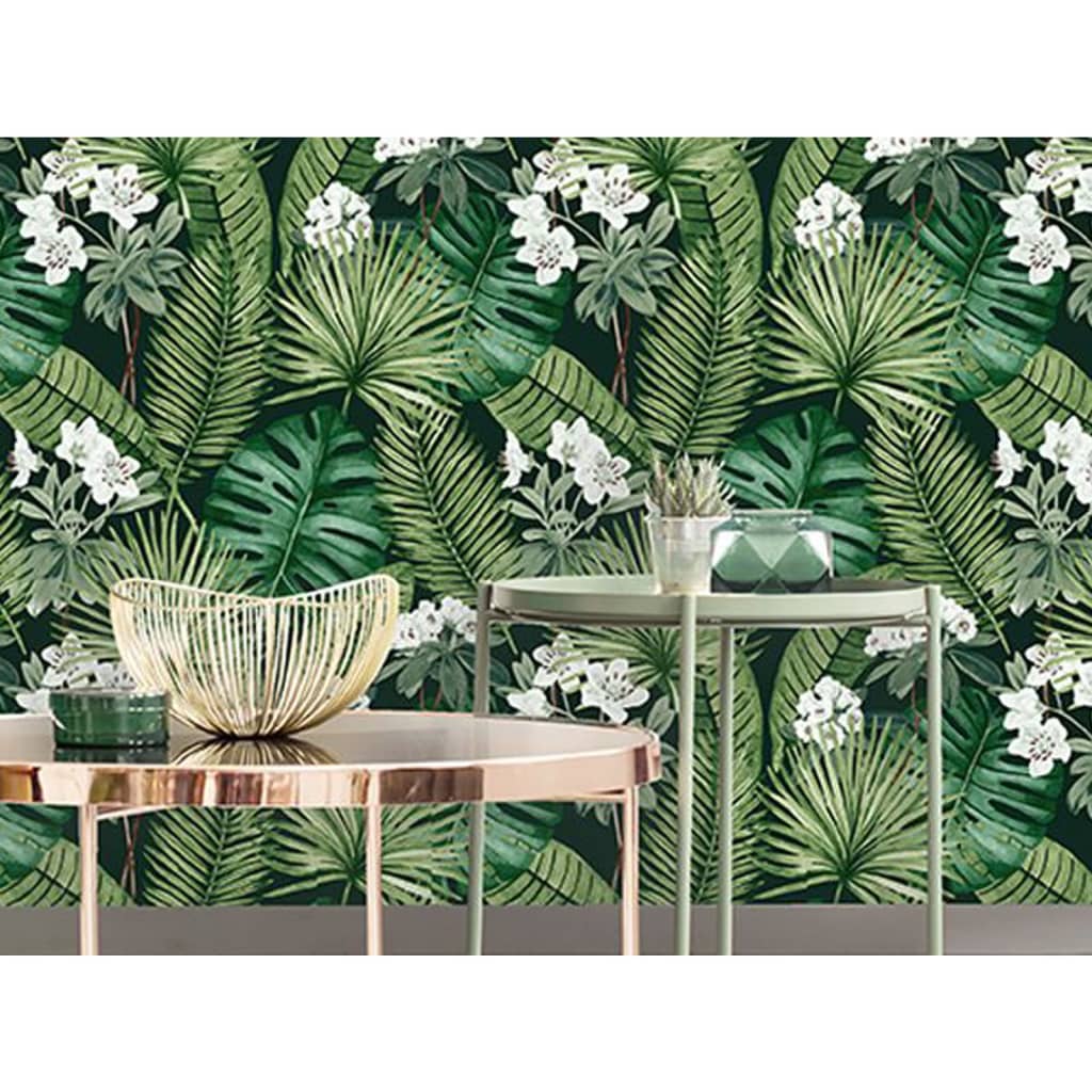 DUTCH WALLCOVERINGS Tapet Eden, negru și verde închis