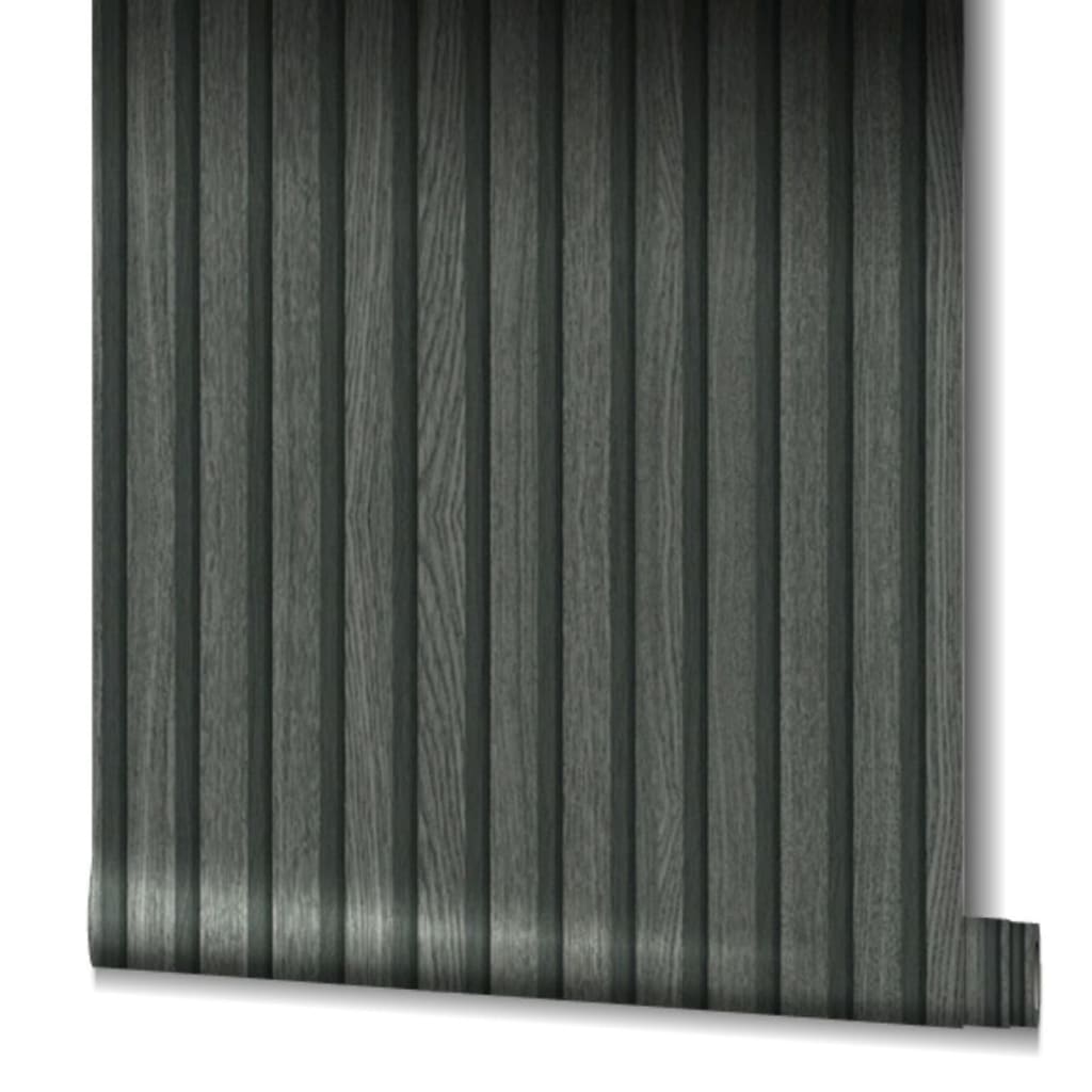 Noordwand Tapet Botanica Wooden Slats, negru și gri