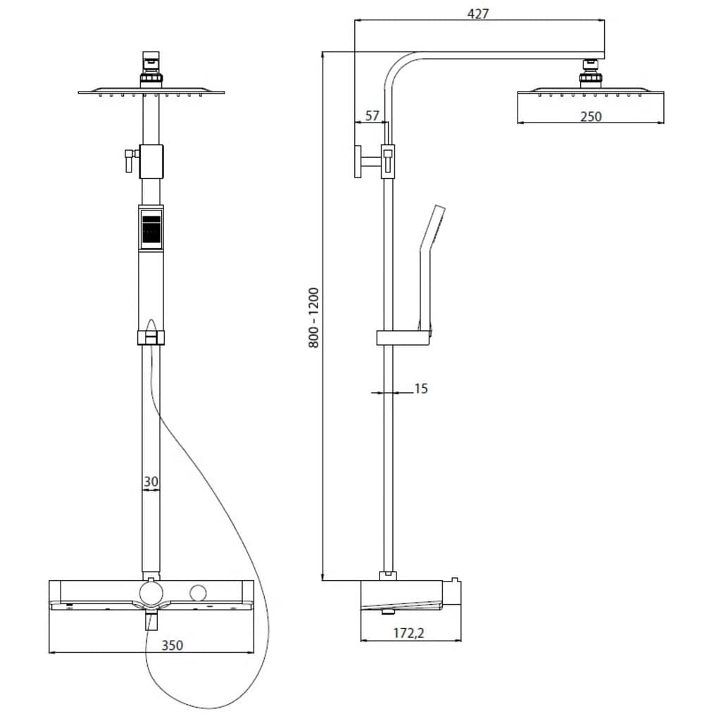 SCHÜTTE Sistem de duș cu termostat, model OCEAN