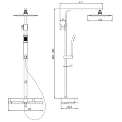 SCHÜTTE Sistem de duș cu termostat, model OCEAN