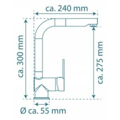 SCHÜTTE Baterie de bucătărie cu pipă extensibilă LONDON, negru mat