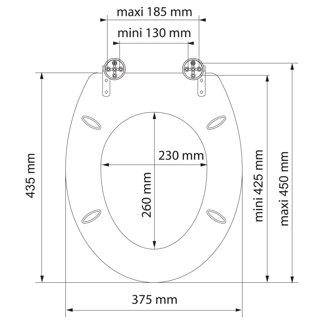 SCHÜTTE Scaun de toaletă închidere soft „SPIRIT ATHRAZIT” antracit mat