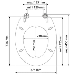 SCHÜTTE Scaun de toaletă cu MDF „BALANCE” cu închidere silențioasă