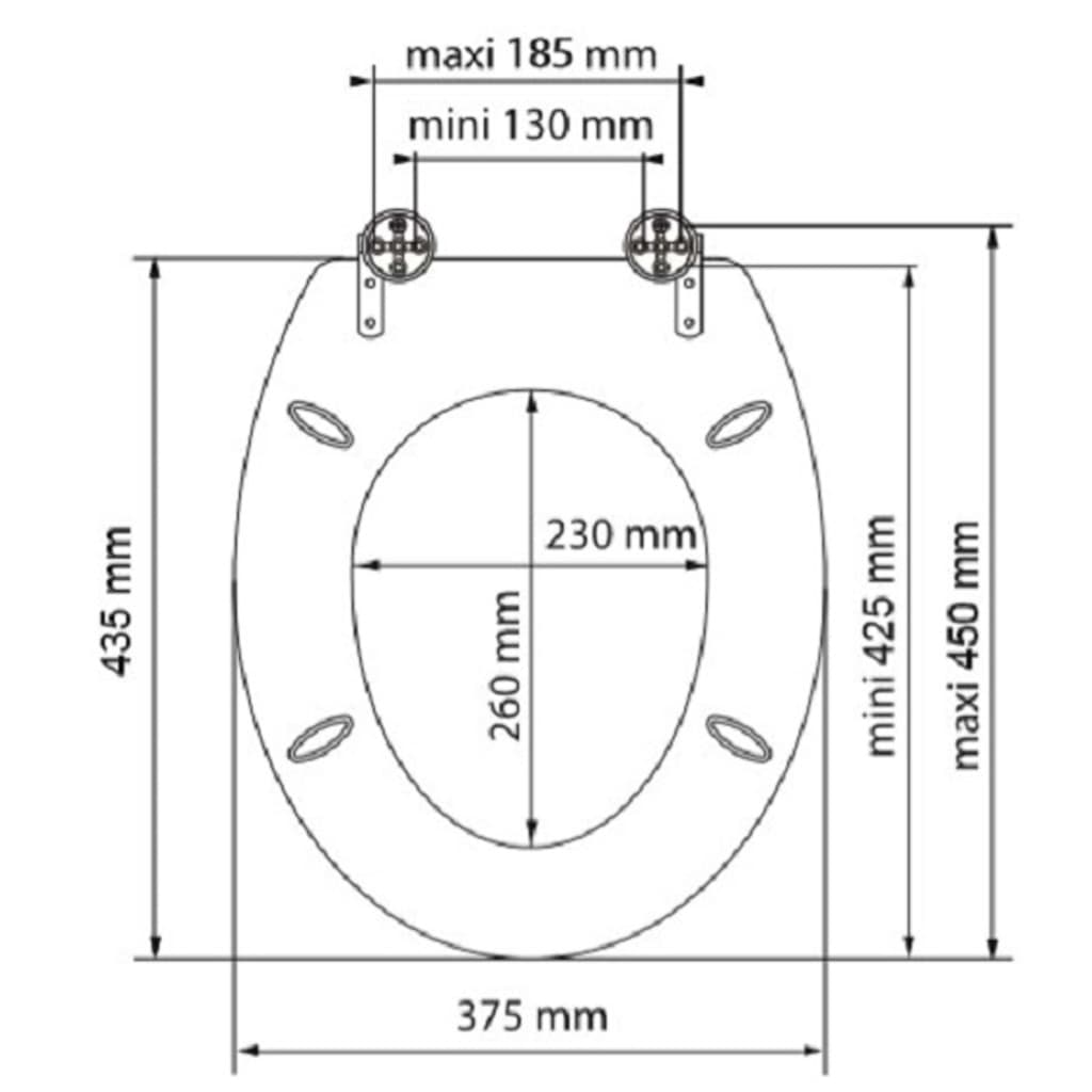 SCHÜTTE Scaun de toaletă cu închidere silențioasă DARK WOOD, MDF