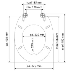 SCHÜTTE Scaun toaletă GREY STEEL închidere silențioasă extralucios MDF