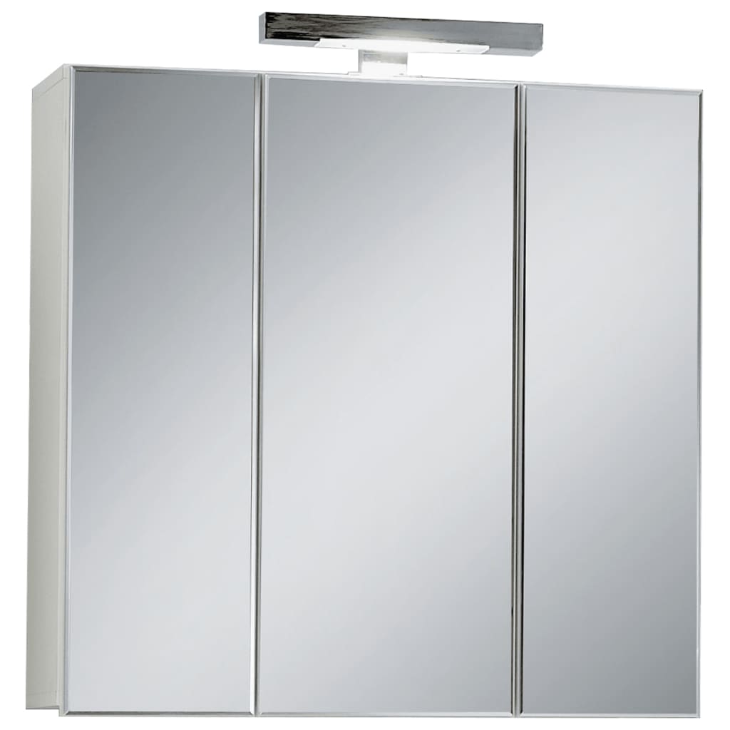 FMD Dulap de baie cu oglindă, alb, 70x19x67,6 cm