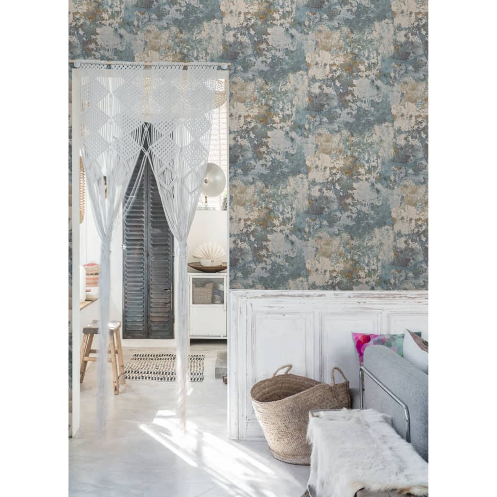 DUTCH WALLCOVERINGS Tapet model beton, gri și verde