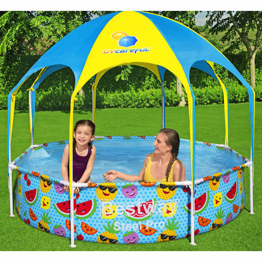 Piscină supraterană copii Steel Pro, protecție UV, 244x51 cm