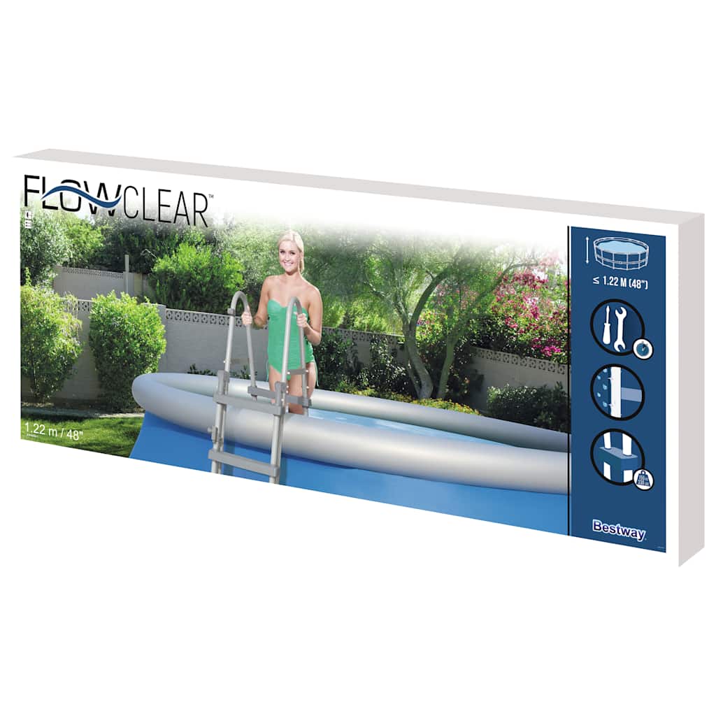 Scară de siguranță piscină cu 4 trepte Flowclear, 122 cm