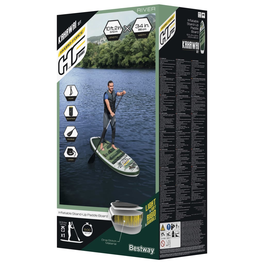 Bestway Set SUP placă gonflabilă Hydro-Force Kahawai, 310x86x15 cm