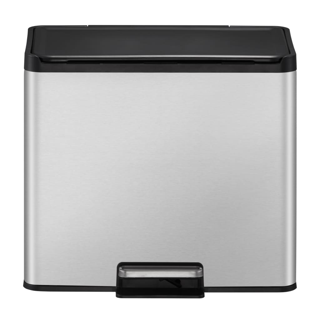 EKO Coș de gunoi cu pedală Essential, argintiu mat, 2x15 L