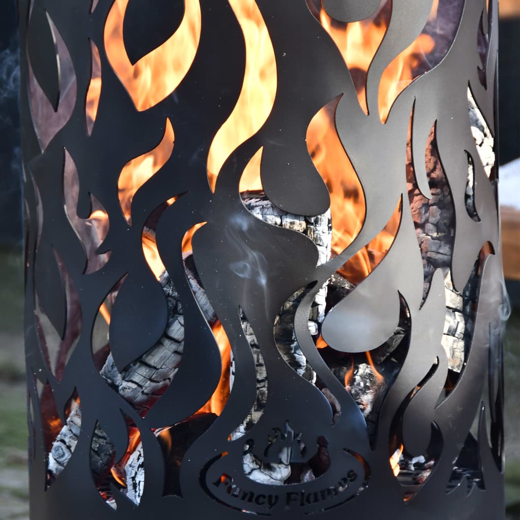 Esschert Design Coș de foc Flames, negru, oțel carbon FF408