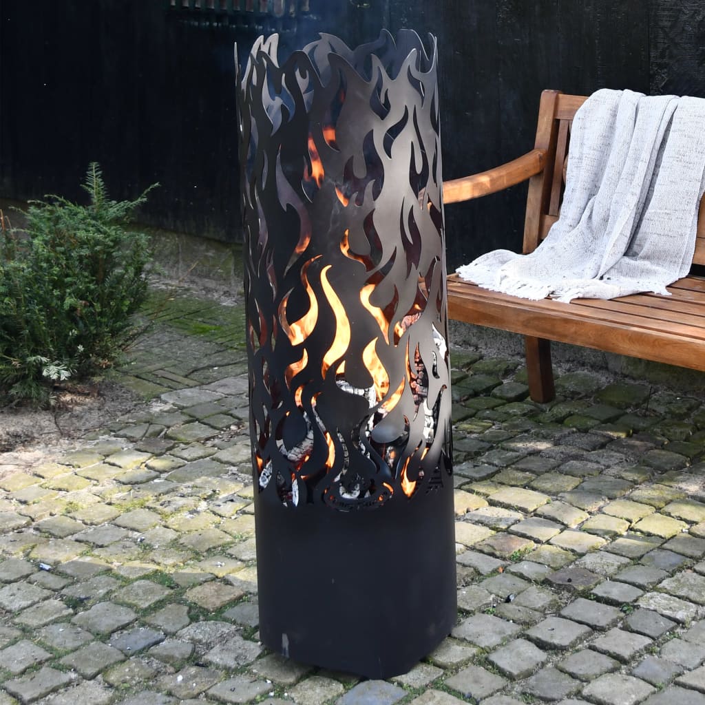 Esschert Design Coș de foc Flames, negru, oțel carbon FF408