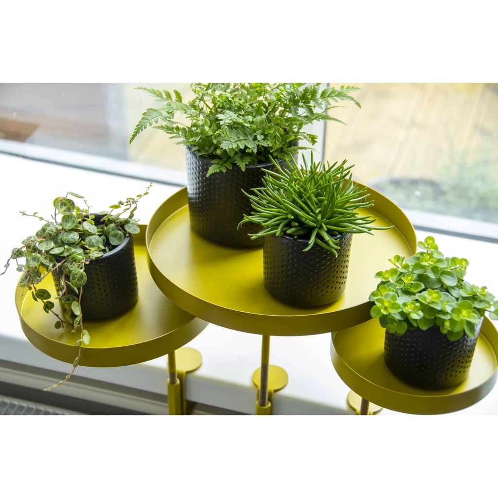 Esschert Design Tavă pentru plante cu clemă, auriu, rotund, L