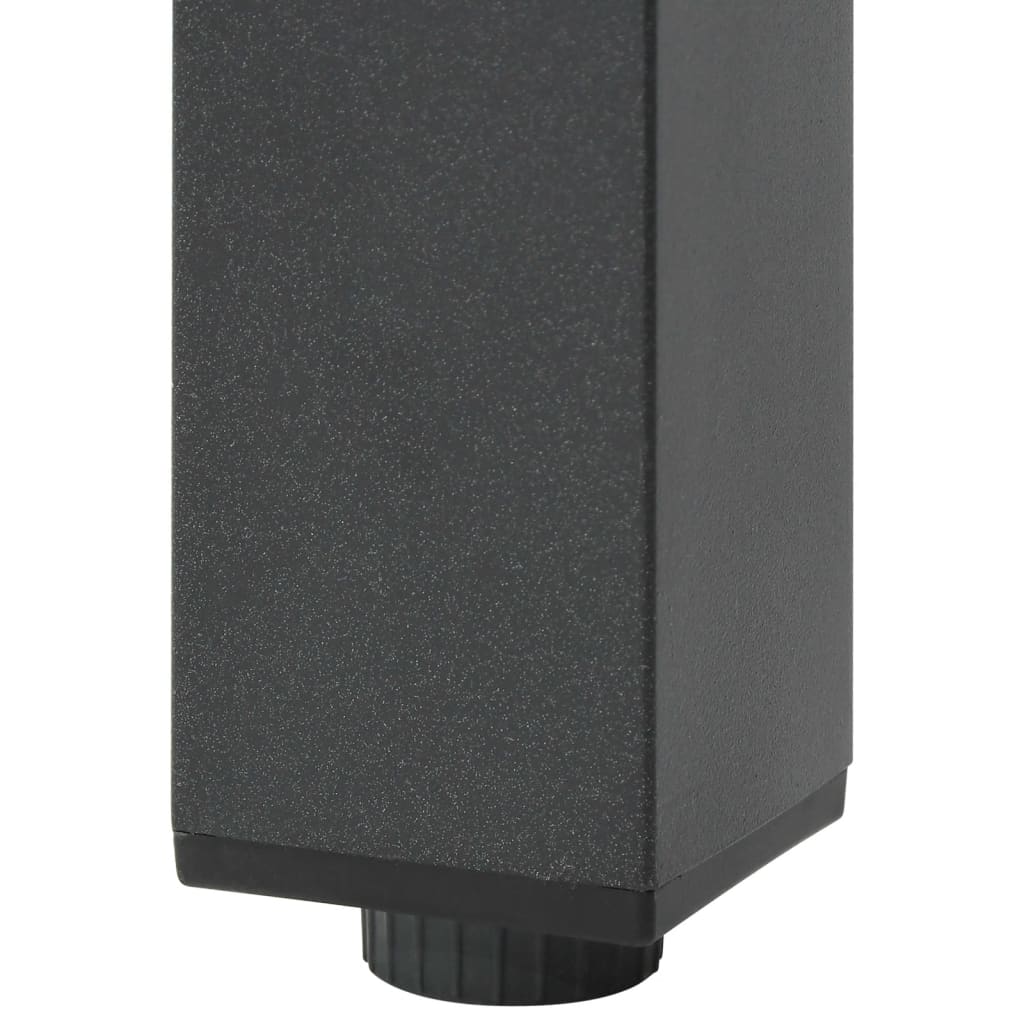 Masă de grădină, negru, 80 x 80 x 74 cm, aluminiu și sticlă