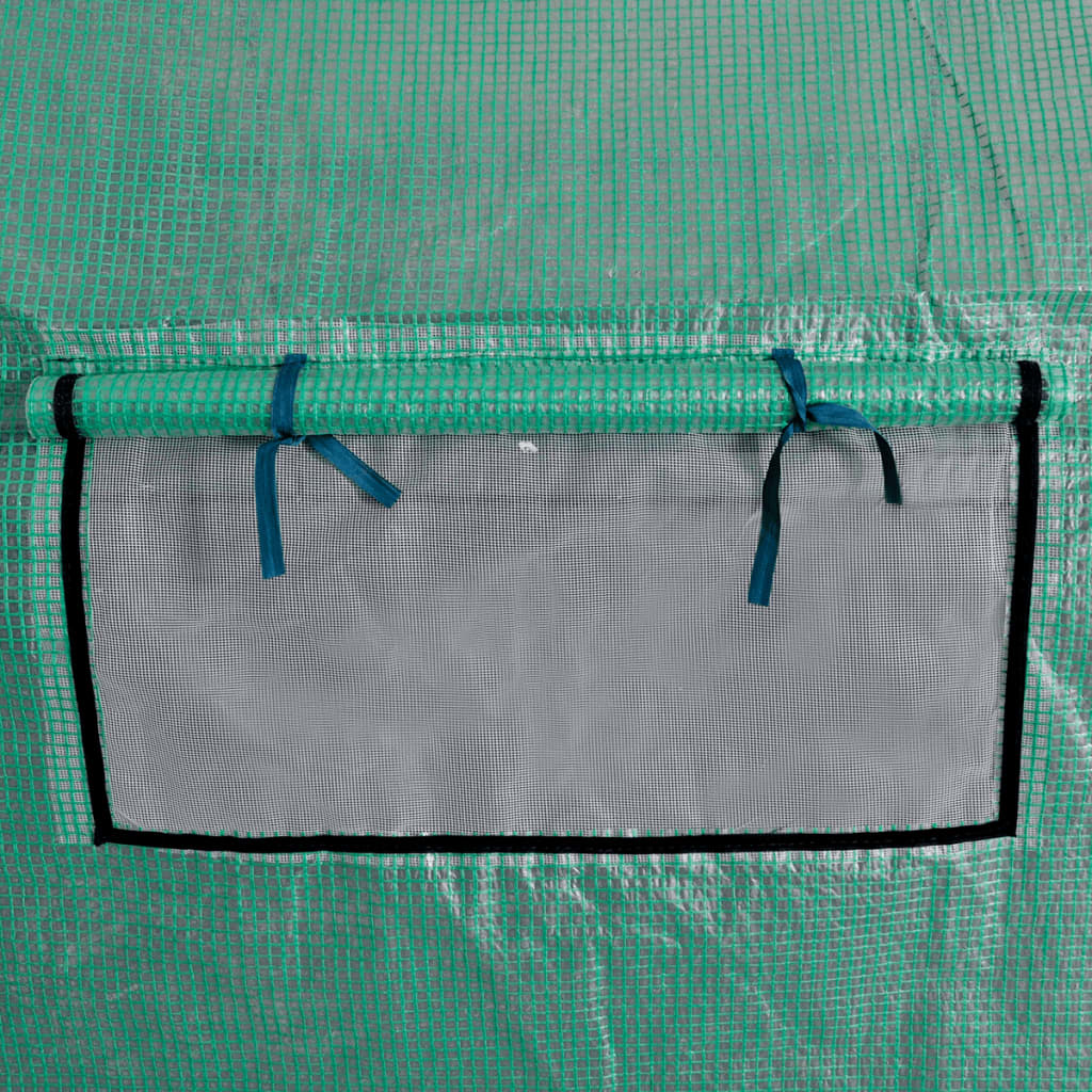 Seră portabilă tip tunel, cadru din oțel, polietilenă, 18 m²